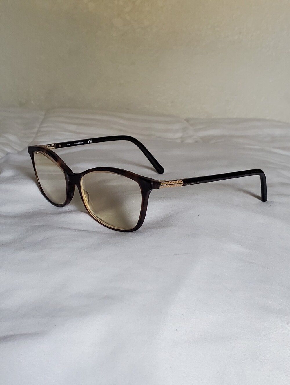 SWAROVSKI Women's Tortoiseshell Glasses with Diamond Accent